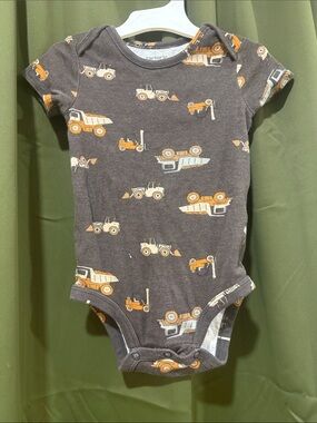 Carter's Light Gray Baby Bodysuit with Dark Trim